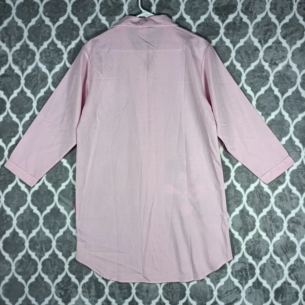 Disney Minnie Mouse Nightgown Women Size XL Pink Button Up Sleep Shirt Pajamas - Picture 3 of 13